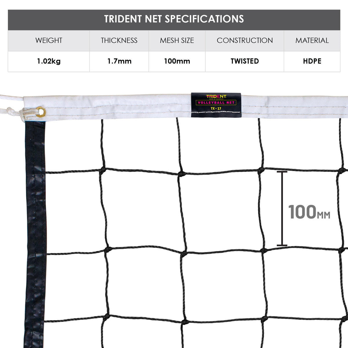 Trident TX-17 Volleyball Net without Cable