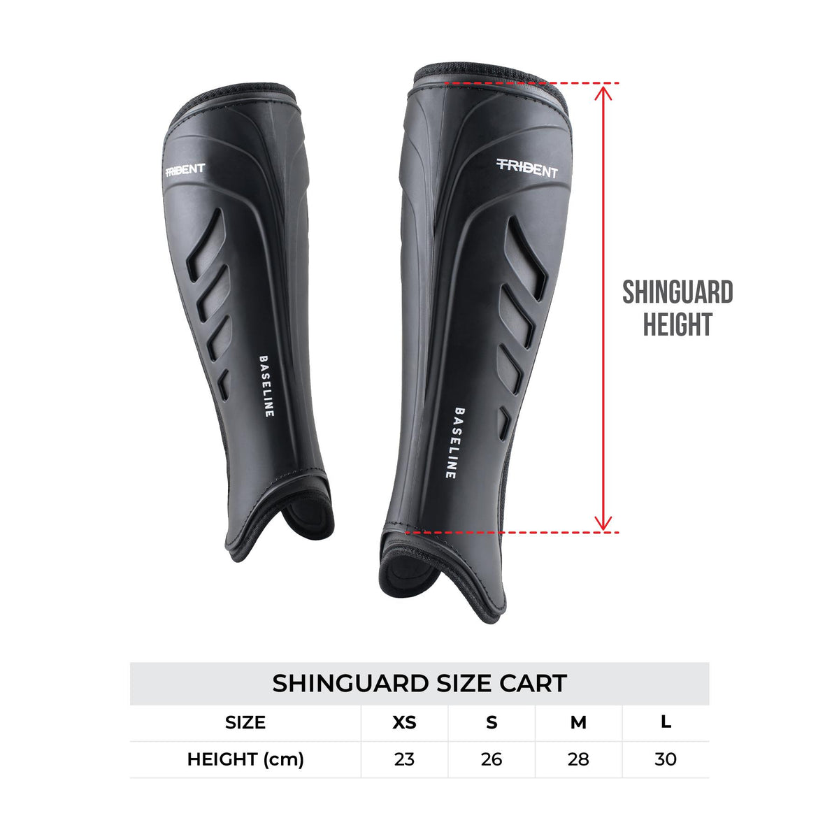 Trident Baseline Hockey Shinguard - Black