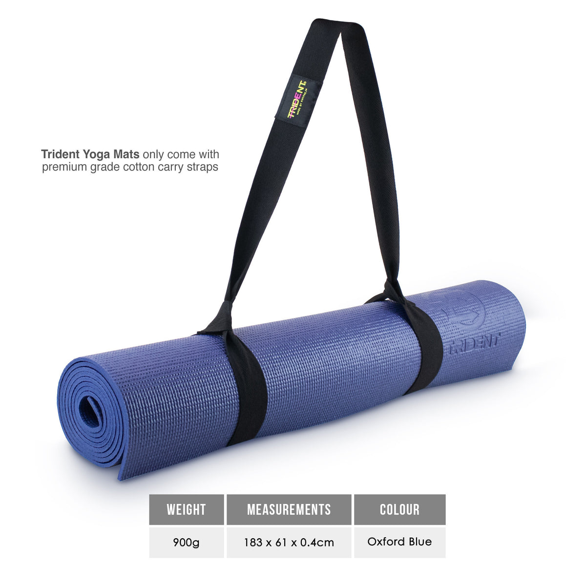 Trident Essential Grip Yoga Mat - 4mm (Oxford Blue)