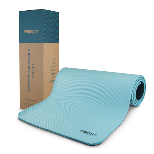 Trident Comfort Fusion Grip Yoga Mat - Light Teal (10mm)