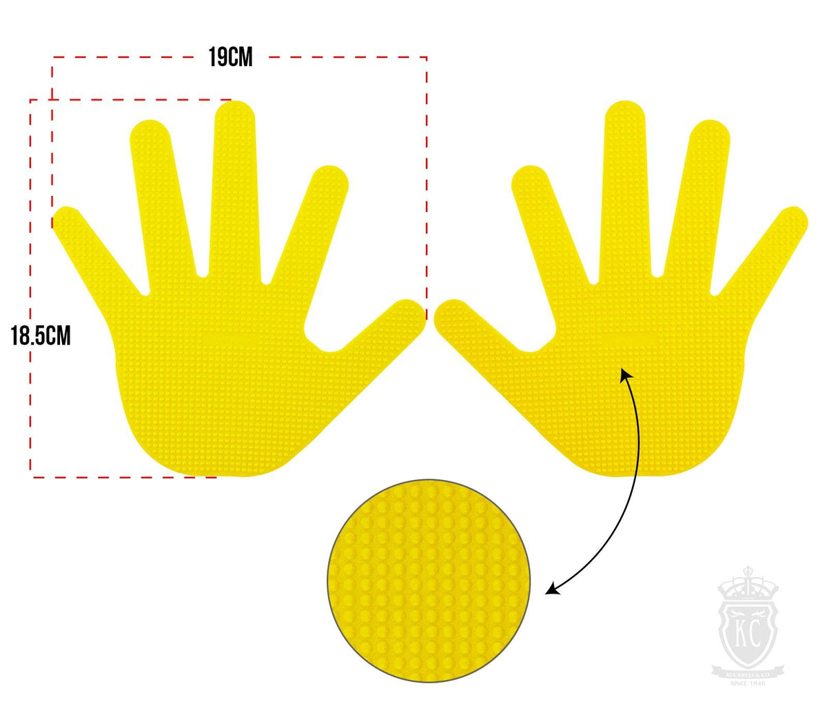 Trident Rubber Hand Marker - Yellow (Pair)
