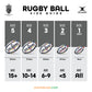Gilbert Zenon Rugby Ball - Green (Size 5, 4, 3)