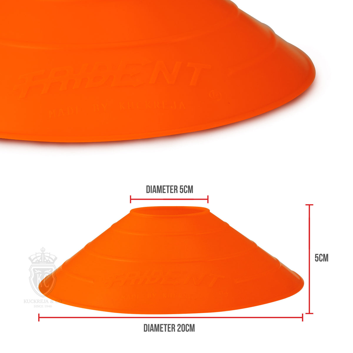 Trident Premium Disco Cone Set - 40 Pieces (Orange)