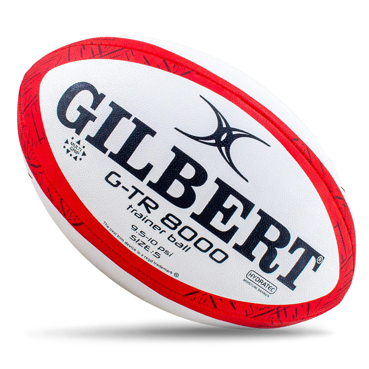 Gilbert GTR 8000 Rugby Ball - Red (Size 5, 4, 3)