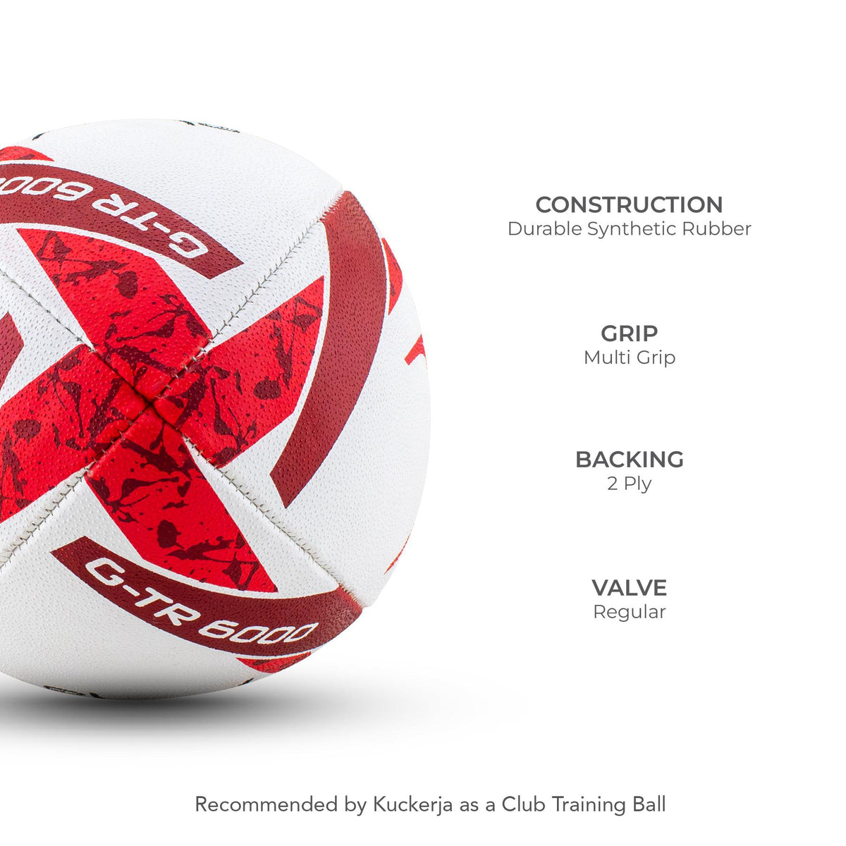 Gilbert GTR 6000 Rugby Ball - Red (Size 3)