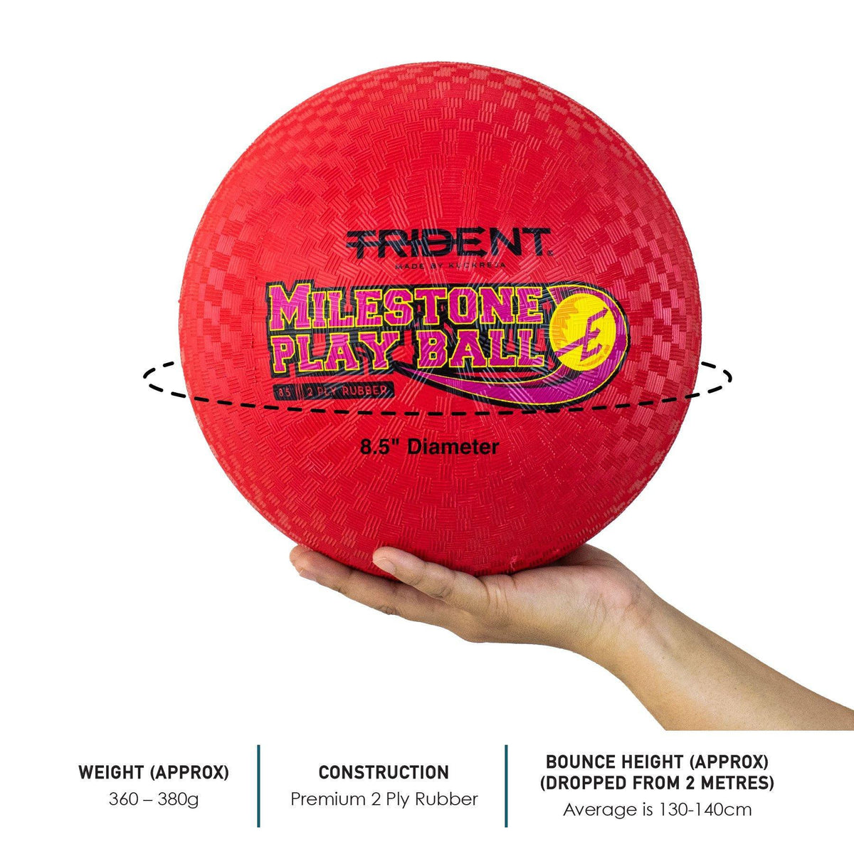 Trident Milestone Playground Ball (Dodgeball) - Red
