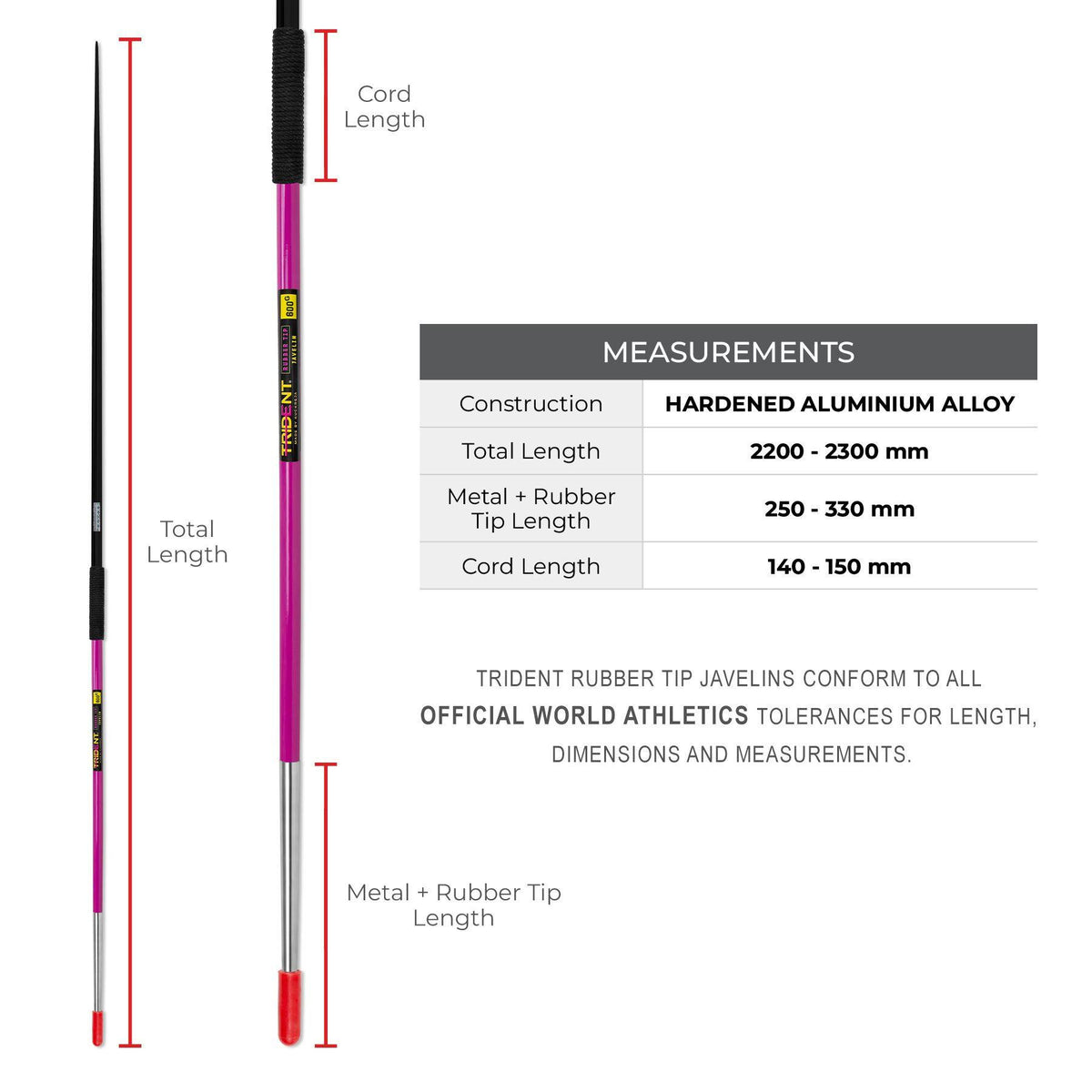 Trident Rubber Tip Javelin – 600g
