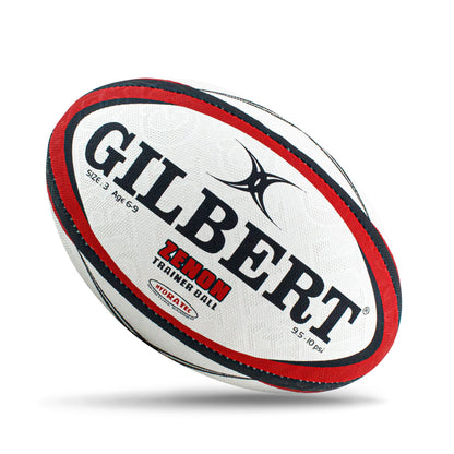 Gilbert Zenon Rugby Ball - Red (Size 5, 4, 3)