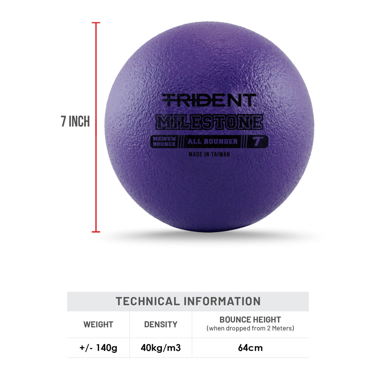 Trident Milestone All Rounder Foam Ball - Purple (7")