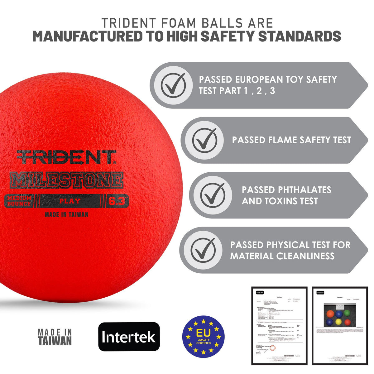 Trident Milestone Play Foam Ball - Red (6.3")