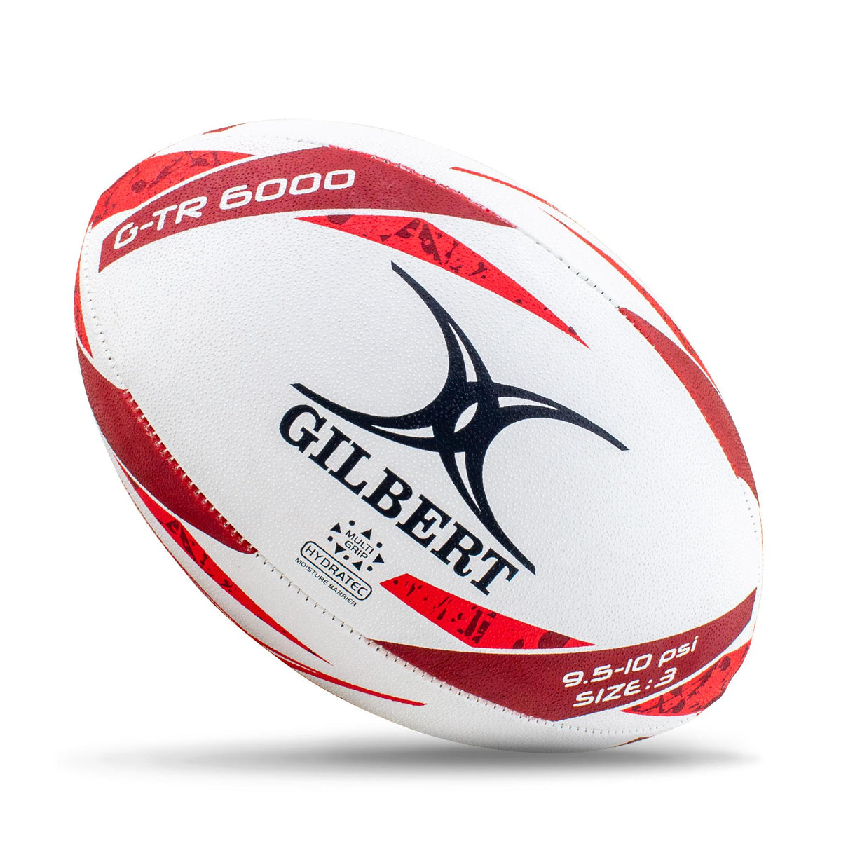 Gilbert GTR 6000 Rugby Ball - Red (Size 3)