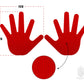 Trident Rubber Hand Marker - Red (Pair)