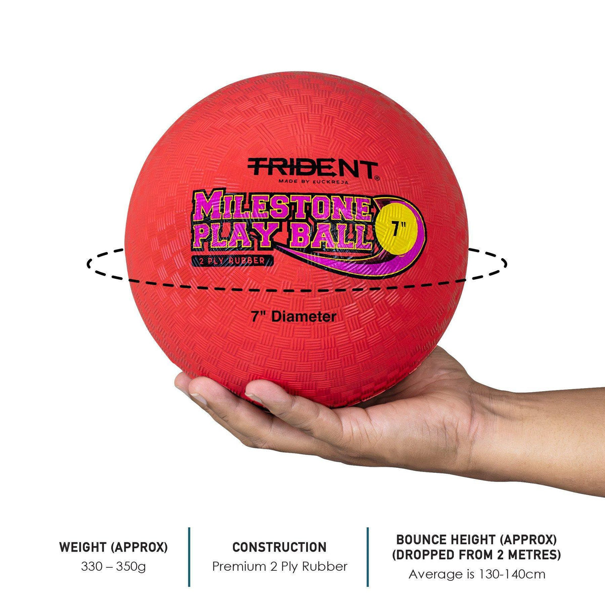 Trident Milestone Playground Ball (Dodgeball) - Red