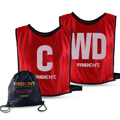 Trident Netball Bibs Set – Red (Senior, Junior)