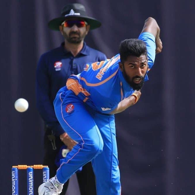 Malaysian Cricketer Dhivendran Mogan Action Photo