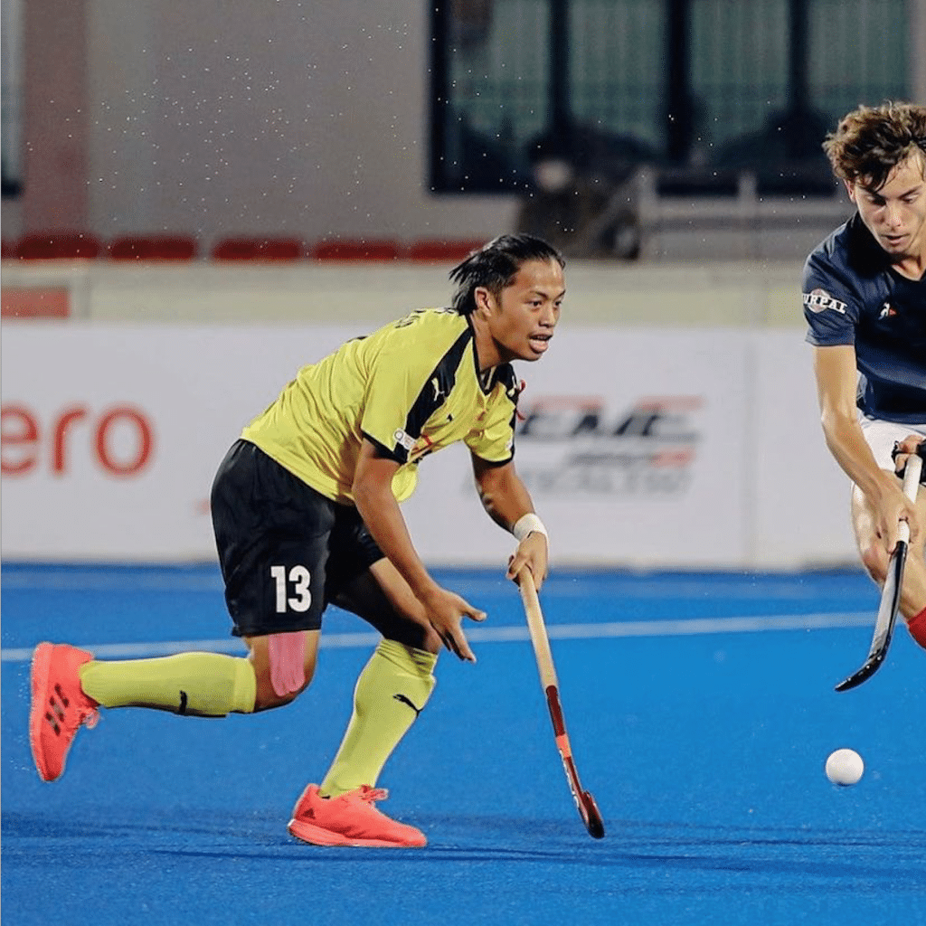 Sabah hockey player Muhajir Rauf in action for Malaysia