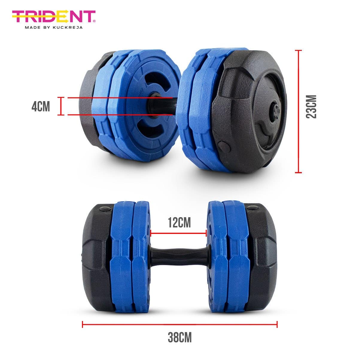 Trident Master Premium Adjustable Dumbbell - 15kg (Piece) - Image 6
