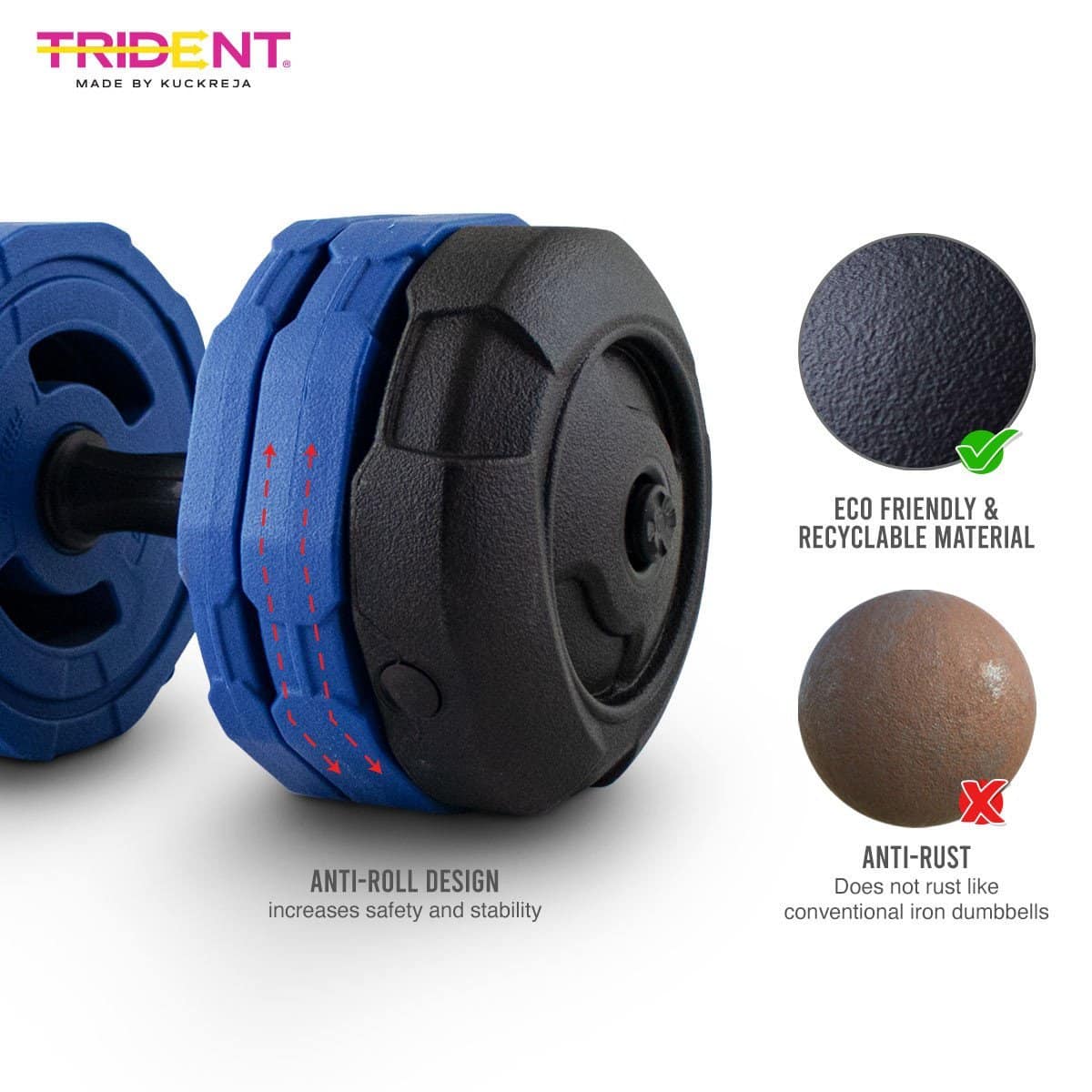 Trident Master Premium Adjustable Dumbbell - 15kg (Piece) - Image 3