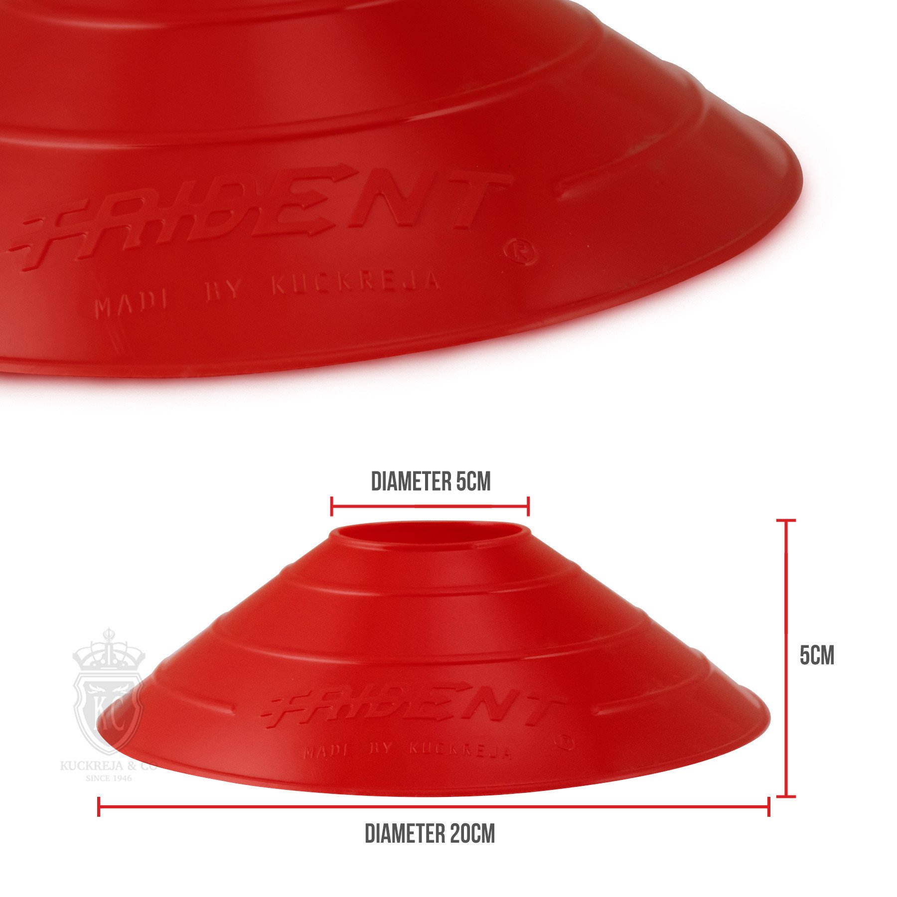 Trident Premium Disco Cone Set - 40 Pieces (Red) - Image 2