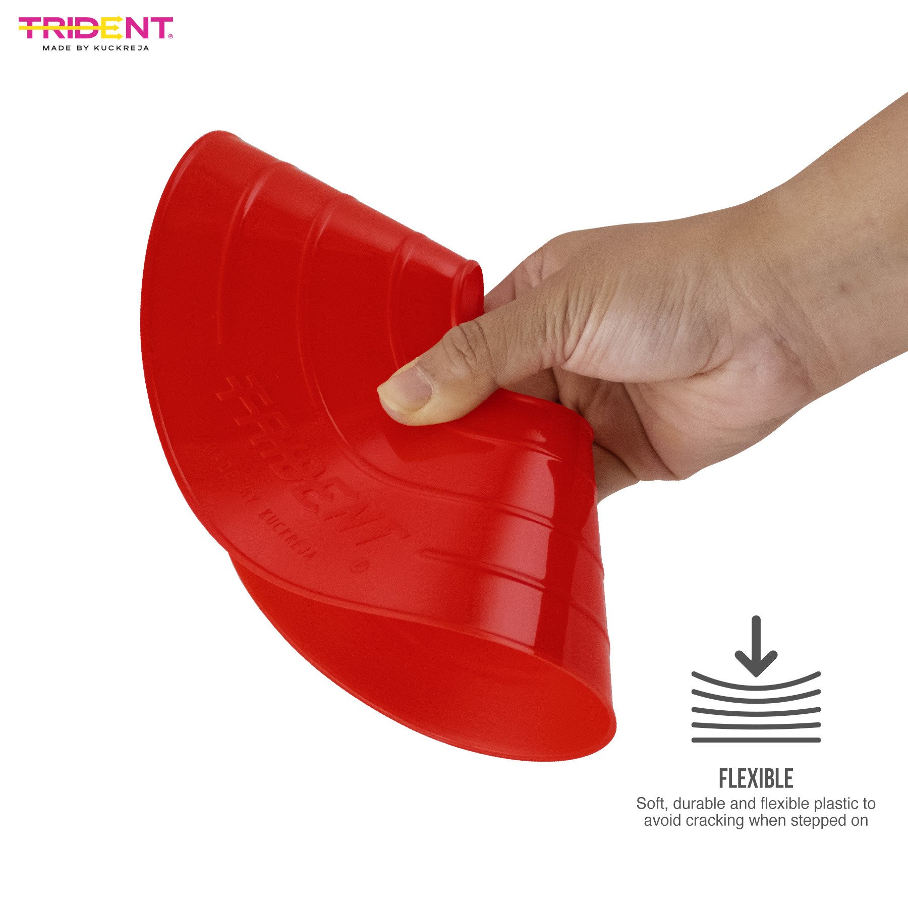 Trident Premium Disco Cone Set - 40 Pieces (Red) - Image 3