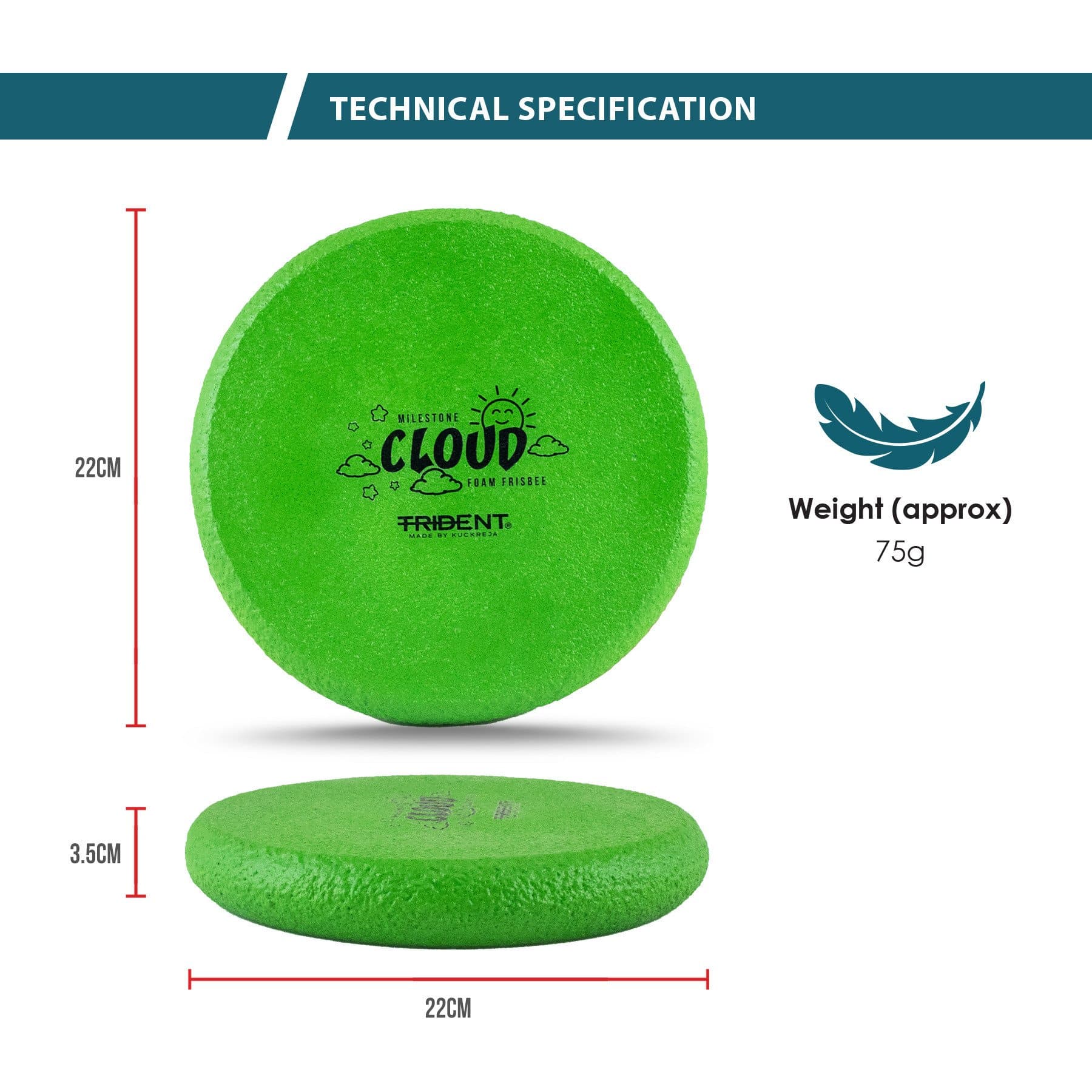 Trident Milestone Cloud Foam Frisbee - Green - Image 3