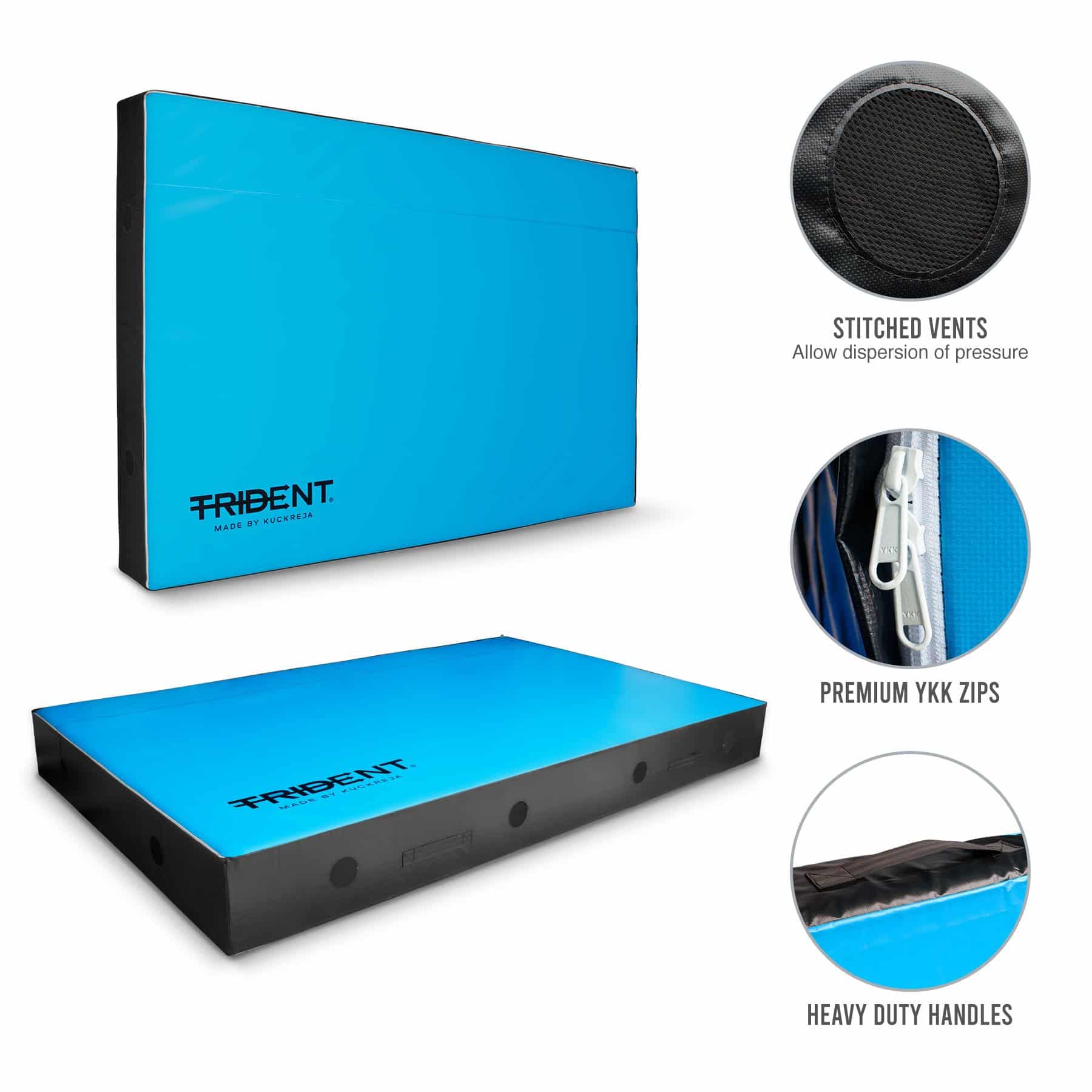 Trident High Jump Landing Mat - 10' x 6' x 12" (Blue/Black) - Image 3
