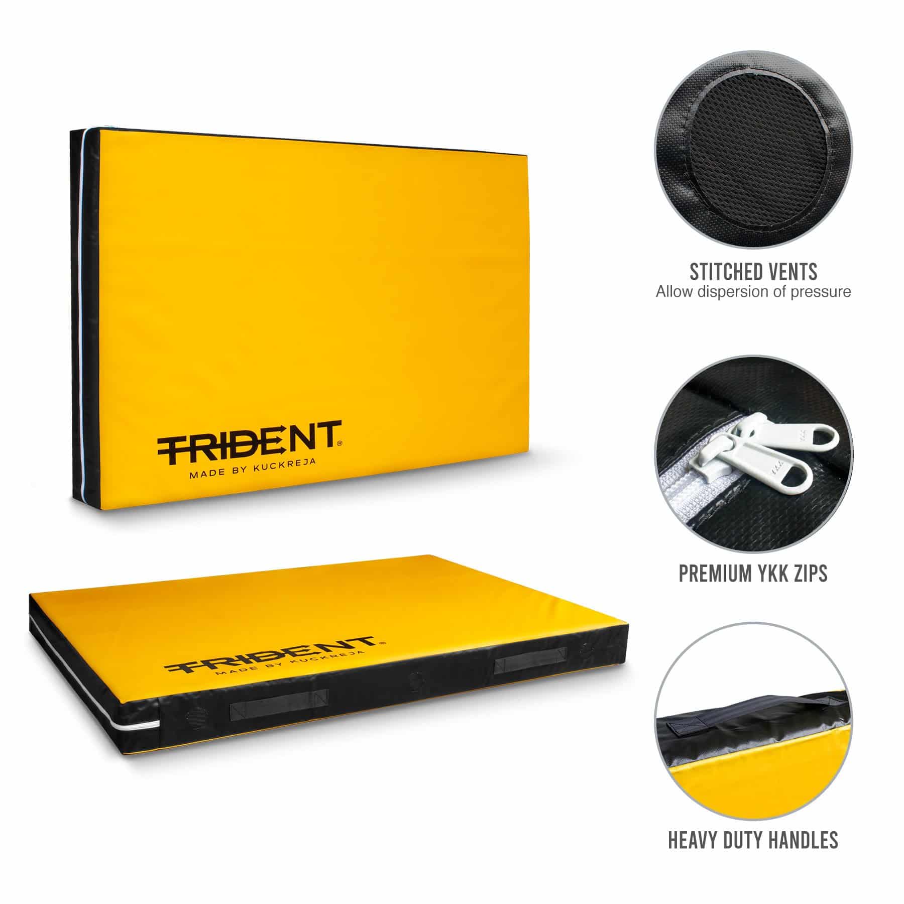 Trident High Jump Landing Mat - 6' x 4' x 4" (Yellow/Black) - Image 3