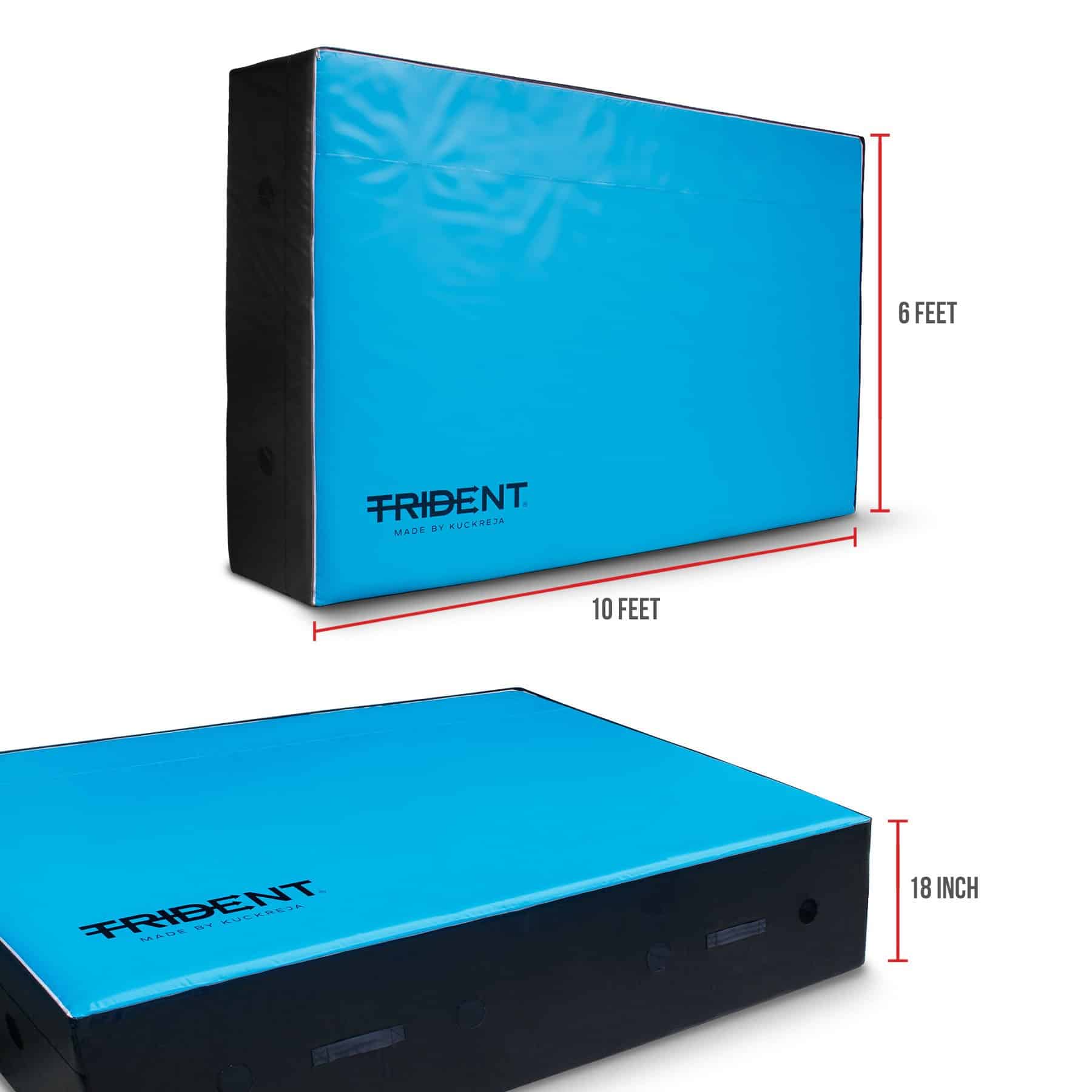 Trident High Jump Landing Mat - 10' x 6' x 18" (Blue/Black) - Image 5