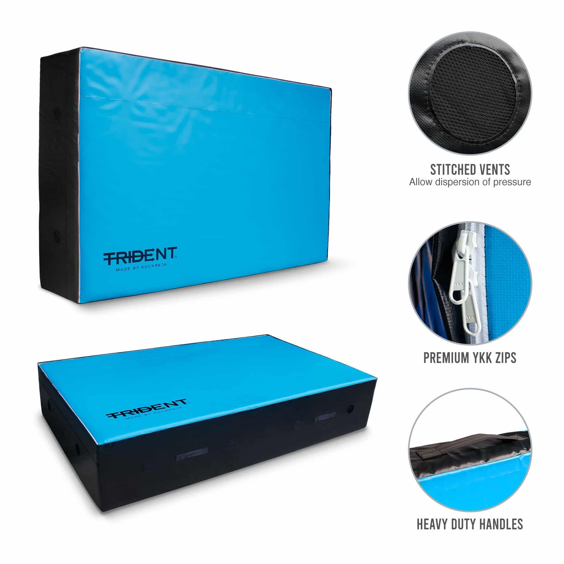 Trident High Jump Landing Mat - 10' x 6' x 18" (Blue/Black) - Image 3