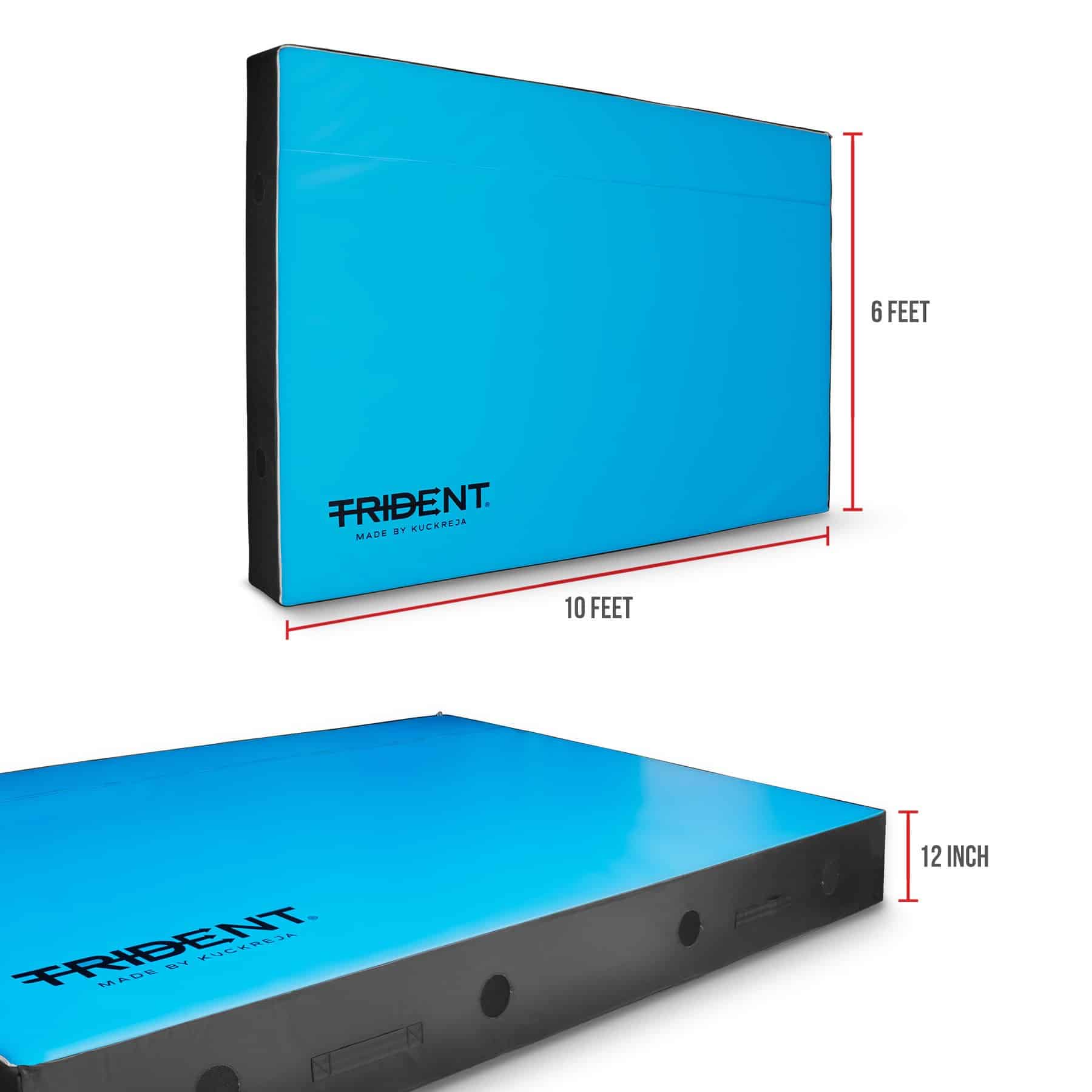 Trident High Jump Landing Mat - 10' x 6' x 12" (Blue/Black) - Image 5