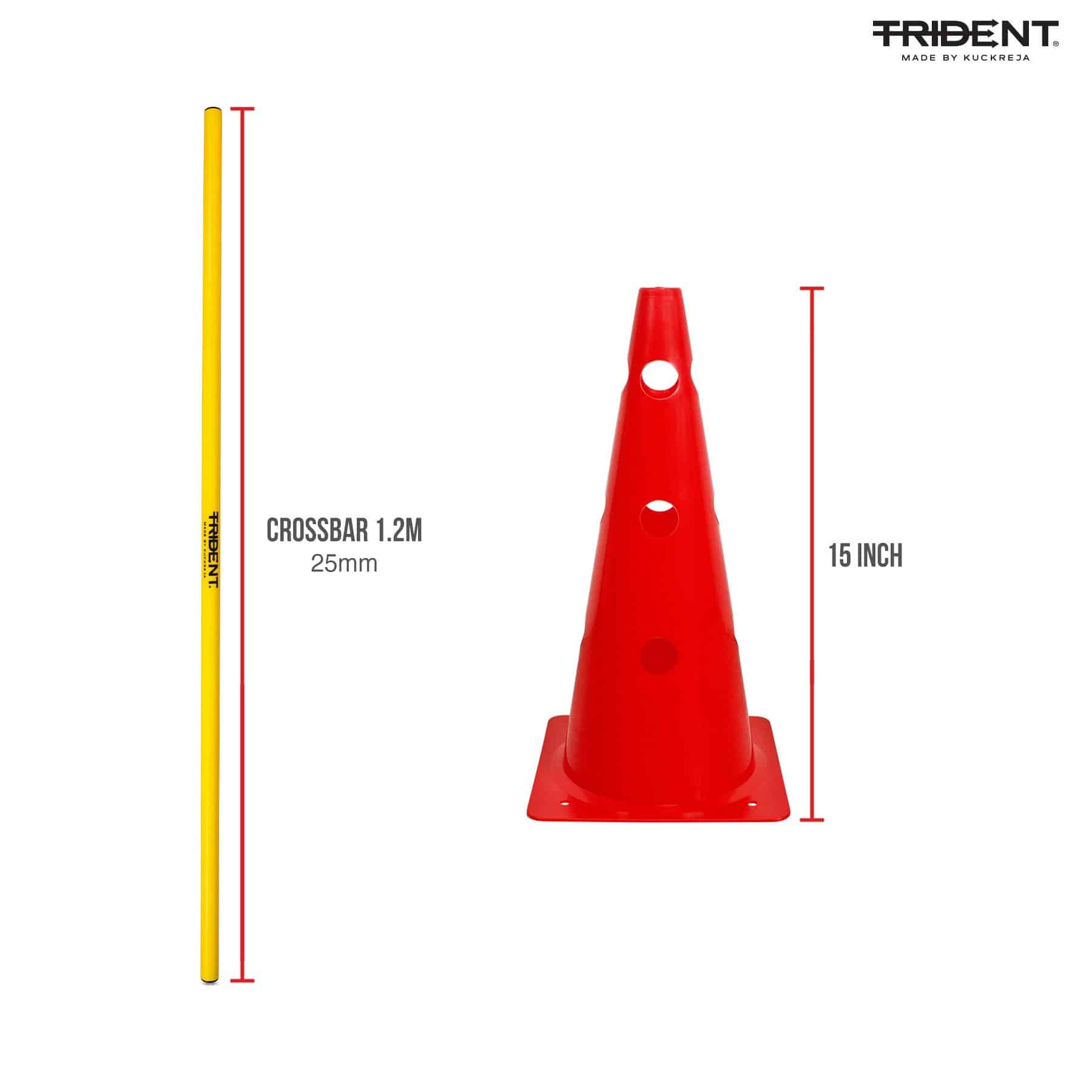 Trident Hat Cone Hurdle Set - 15" (Red) - Image 4