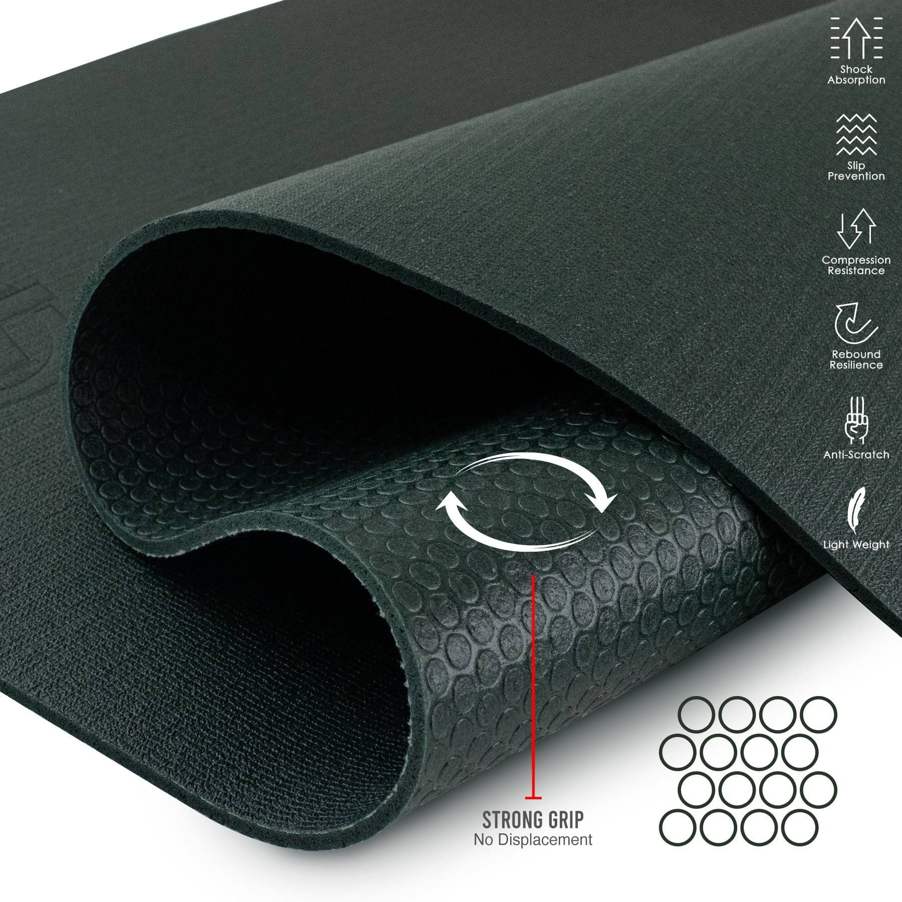 Trident Ultra Grip Fusion Rubber Yoga Mat - 6mm (Forest Green) - Image 5