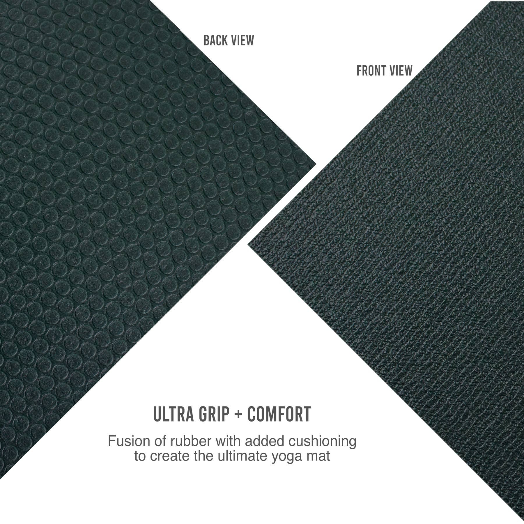 Trident Ultra Grip Fusion Rubber Yoga Mat - 6mm (Forest Green) - Image 4