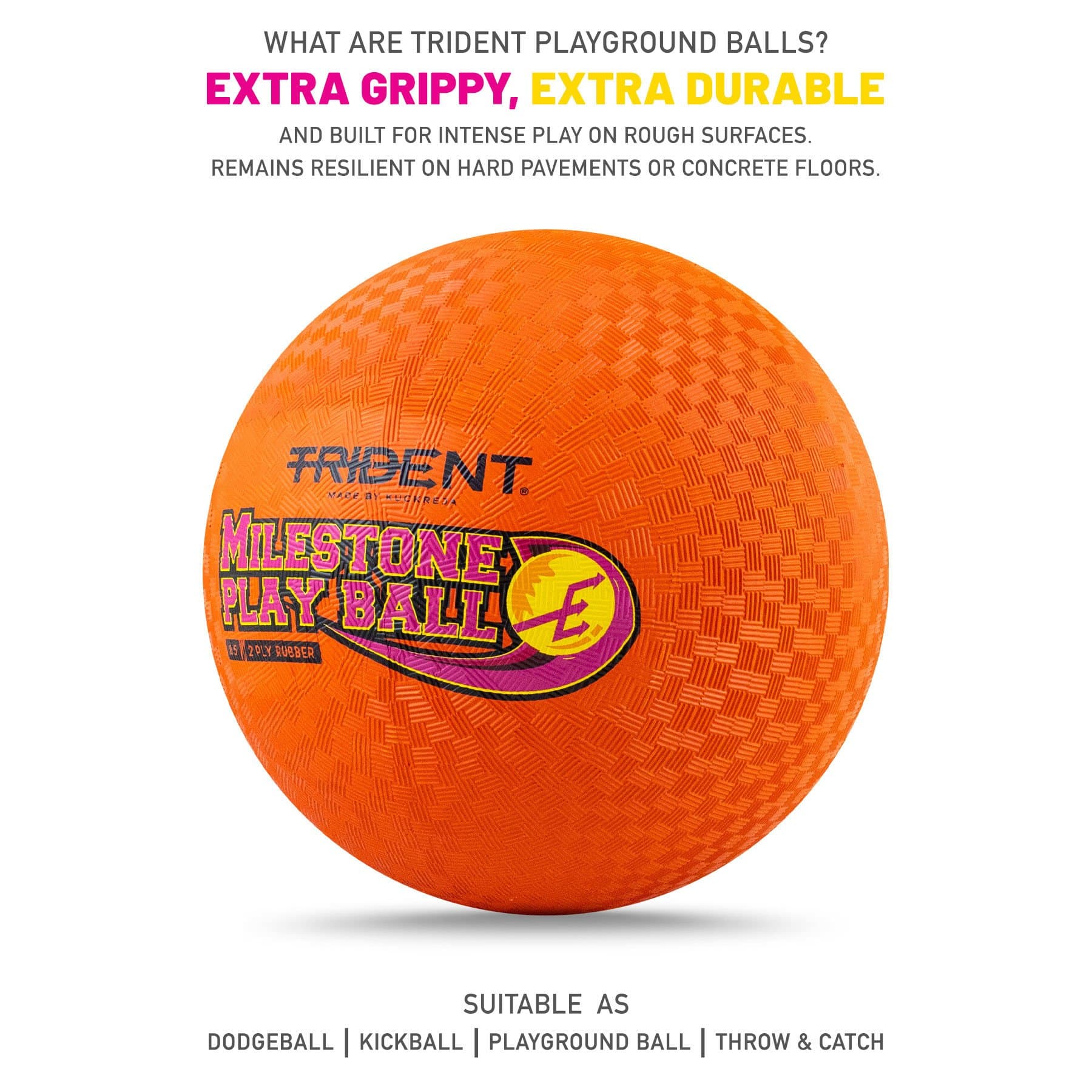 Trident Milestone Playground Ball (Dodgeball) - Orange - Image 2