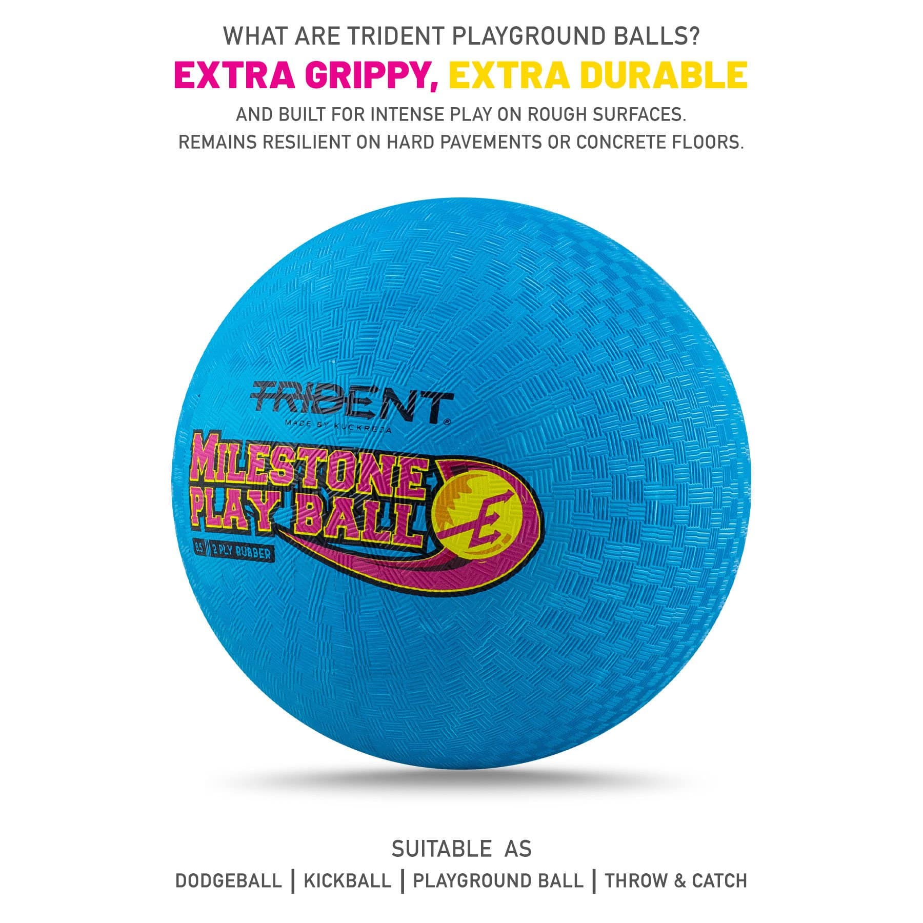 Trident Milestone Playground Ball (Dodgeball) - Blue - Image 2