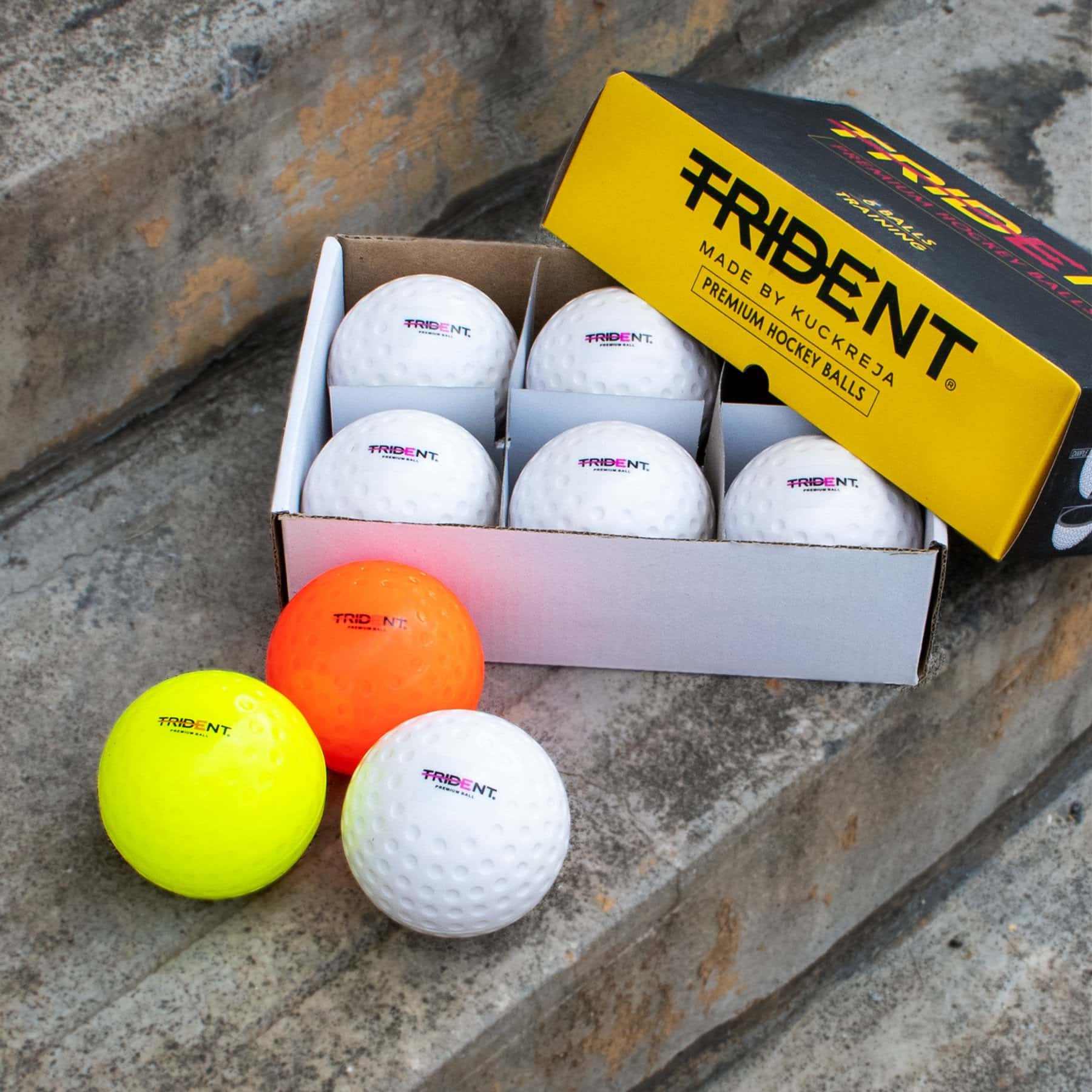 Trident Premium Indoor Hockey Ball - Yellow - Image 4