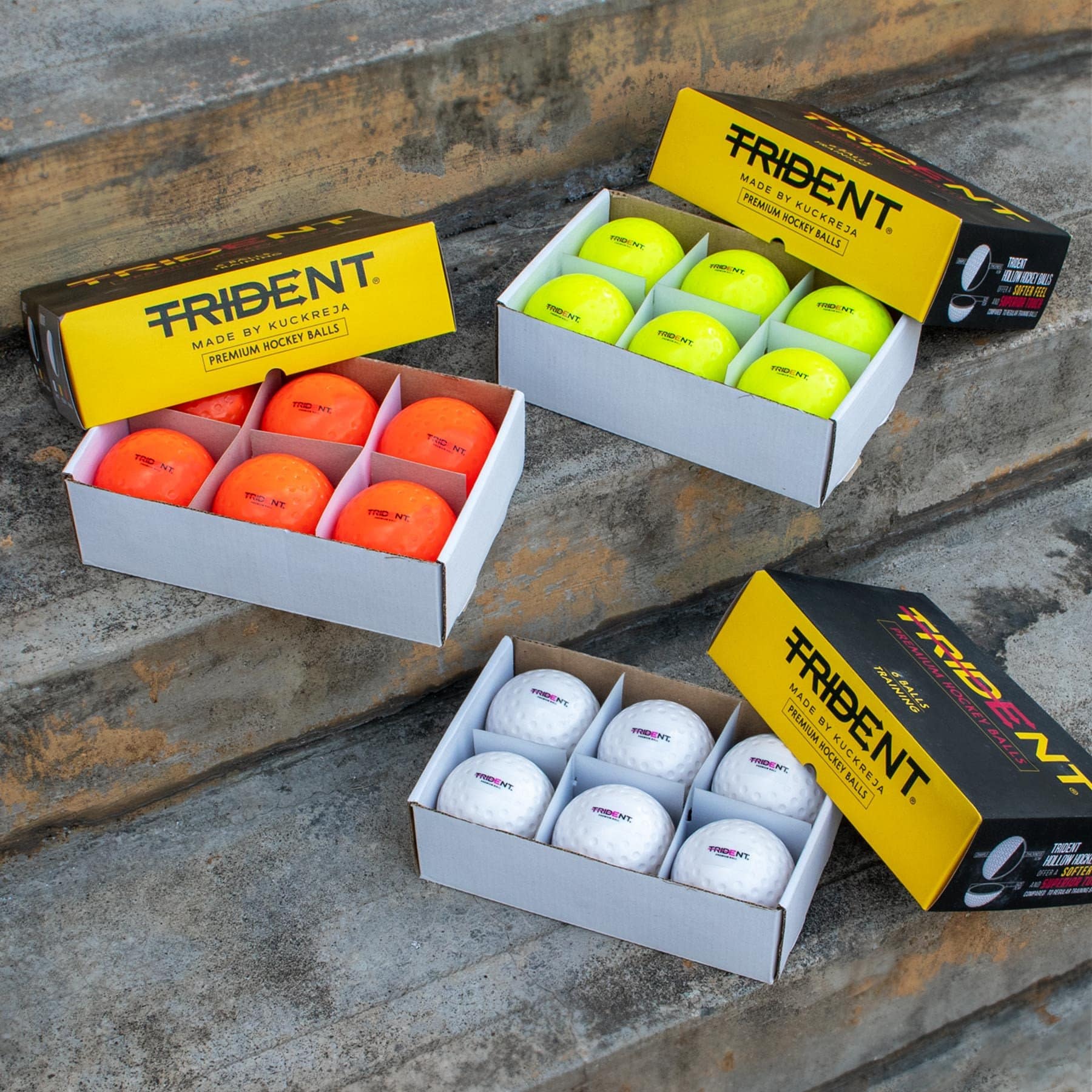 Trident Premium Indoor Hockey Ball - Yellow - Image 5