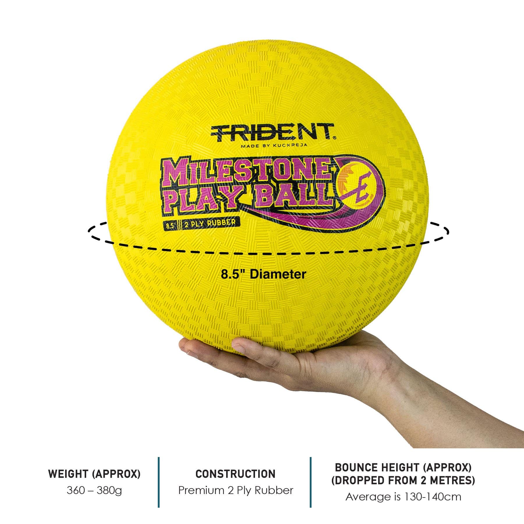 Trident Milestone Playground Ball (Dodgeball) - Yellow - Image 3