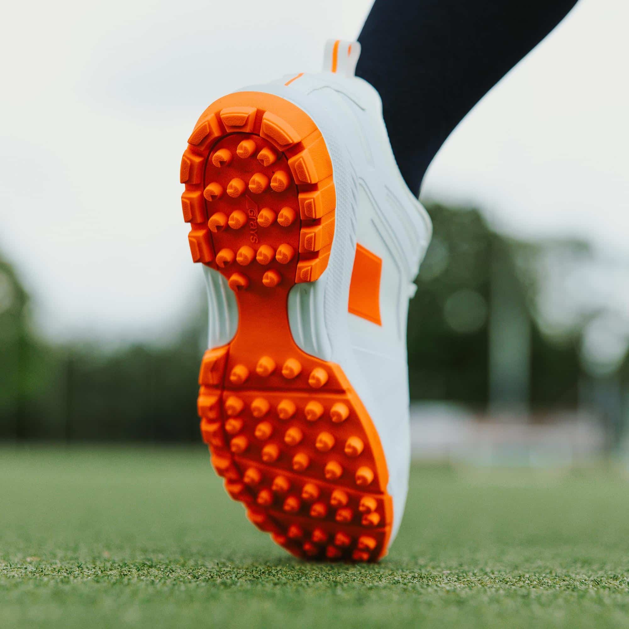 Grays Aero Cage X10 Hockey Shoes - White/Orange - Image 3