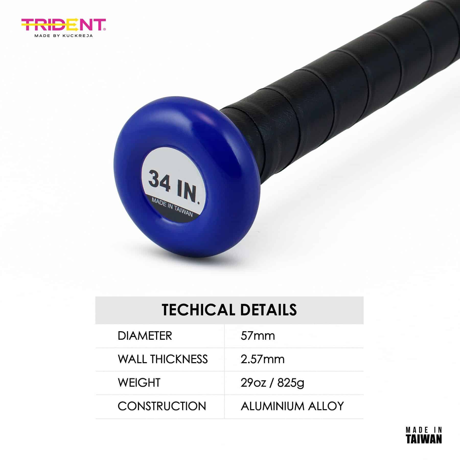 Trident Master Softball Bat - Blue (34") - Image 5