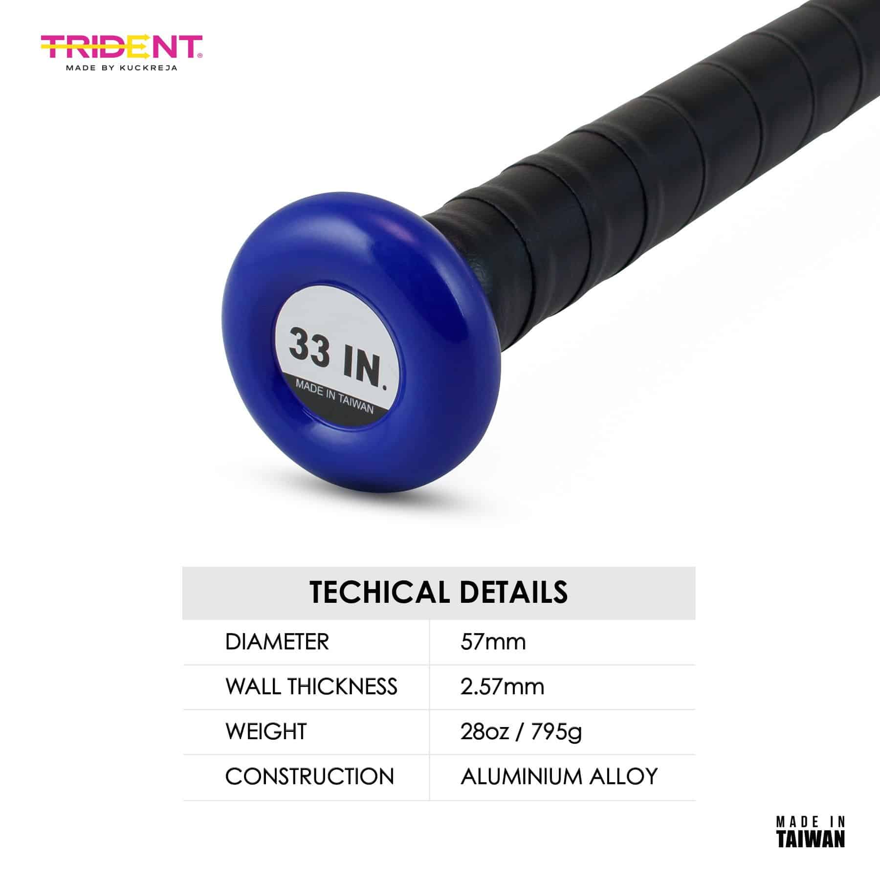 Trident Master Softball Bat - Blue (33") - Image 4