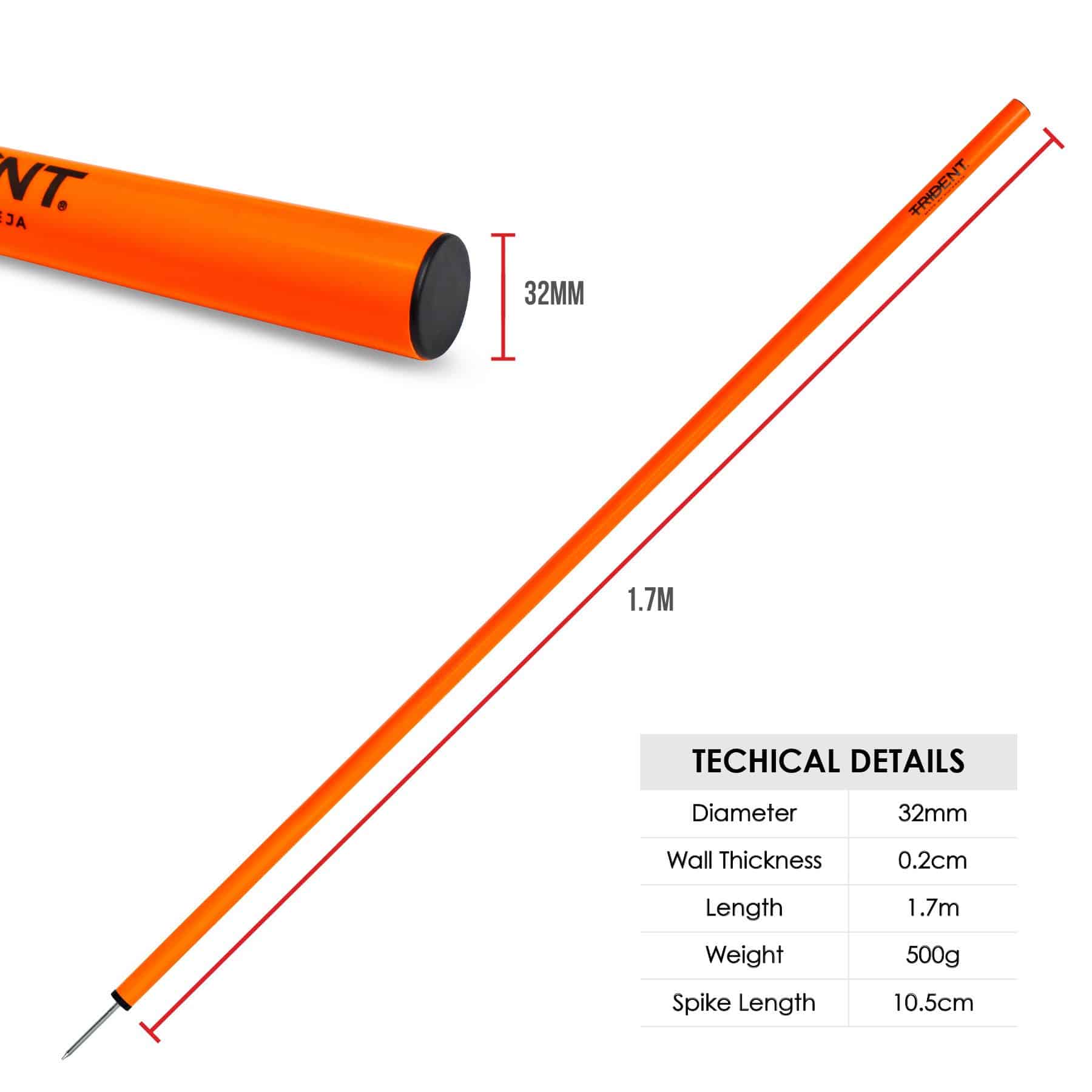 Trident Slalom Pole - Orange - Image 3