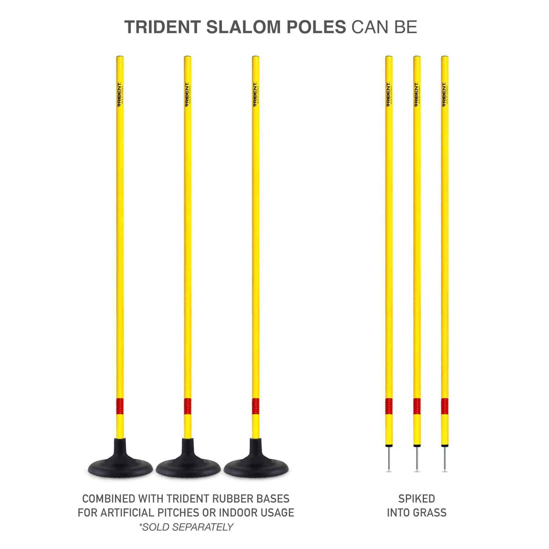Trident Slalom Pole with Spring - Yellow - Image 4