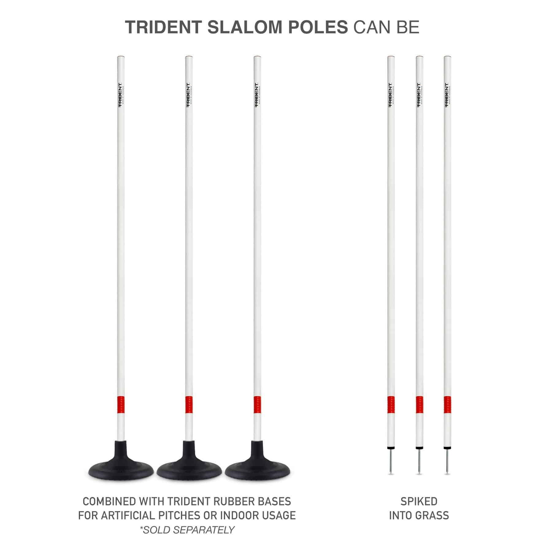 Trident Slalom Pole with Spring - White - Image 4