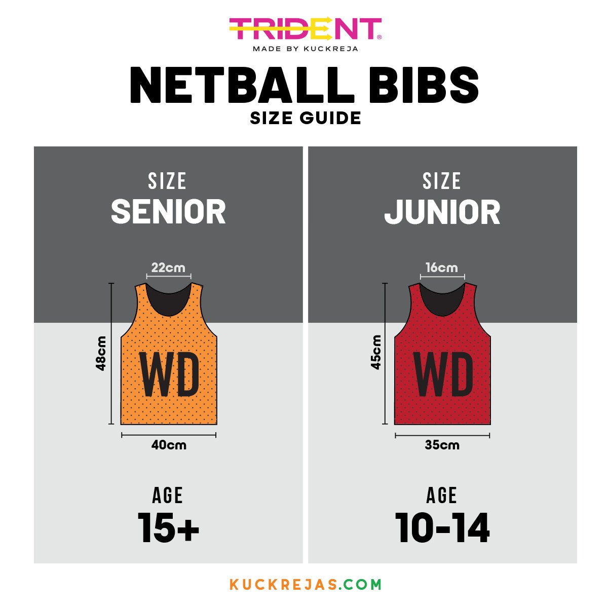 Trident Netball Bibs Set – Orange (Senior, Junior) - Image 5