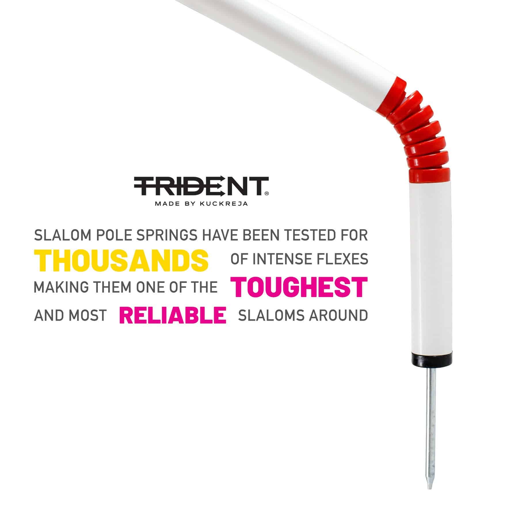 Trident Slalom Pole with Spring - White - Image 5