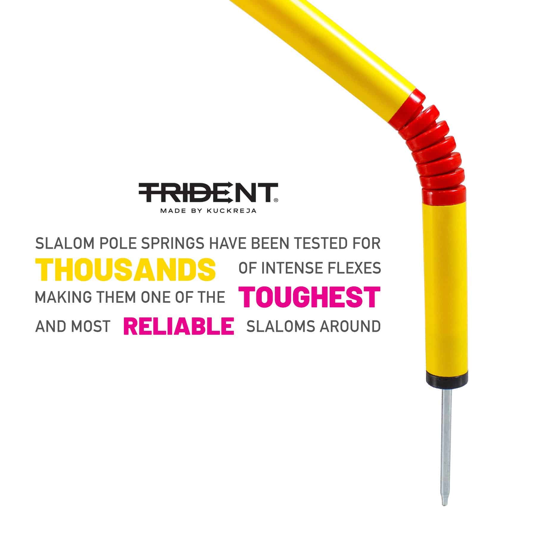 Trident Slalom Pole with Spring - Yellow - Image 5