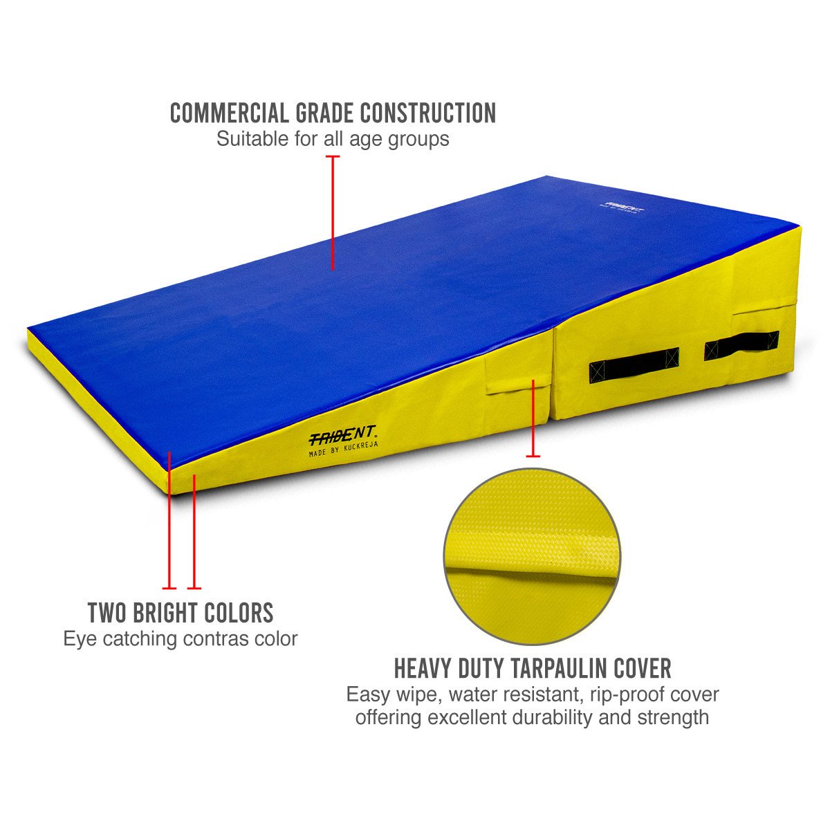 Trident Milestone Incline Mat - Medium (180 x 90 x 40 x 5cm) - Image 2