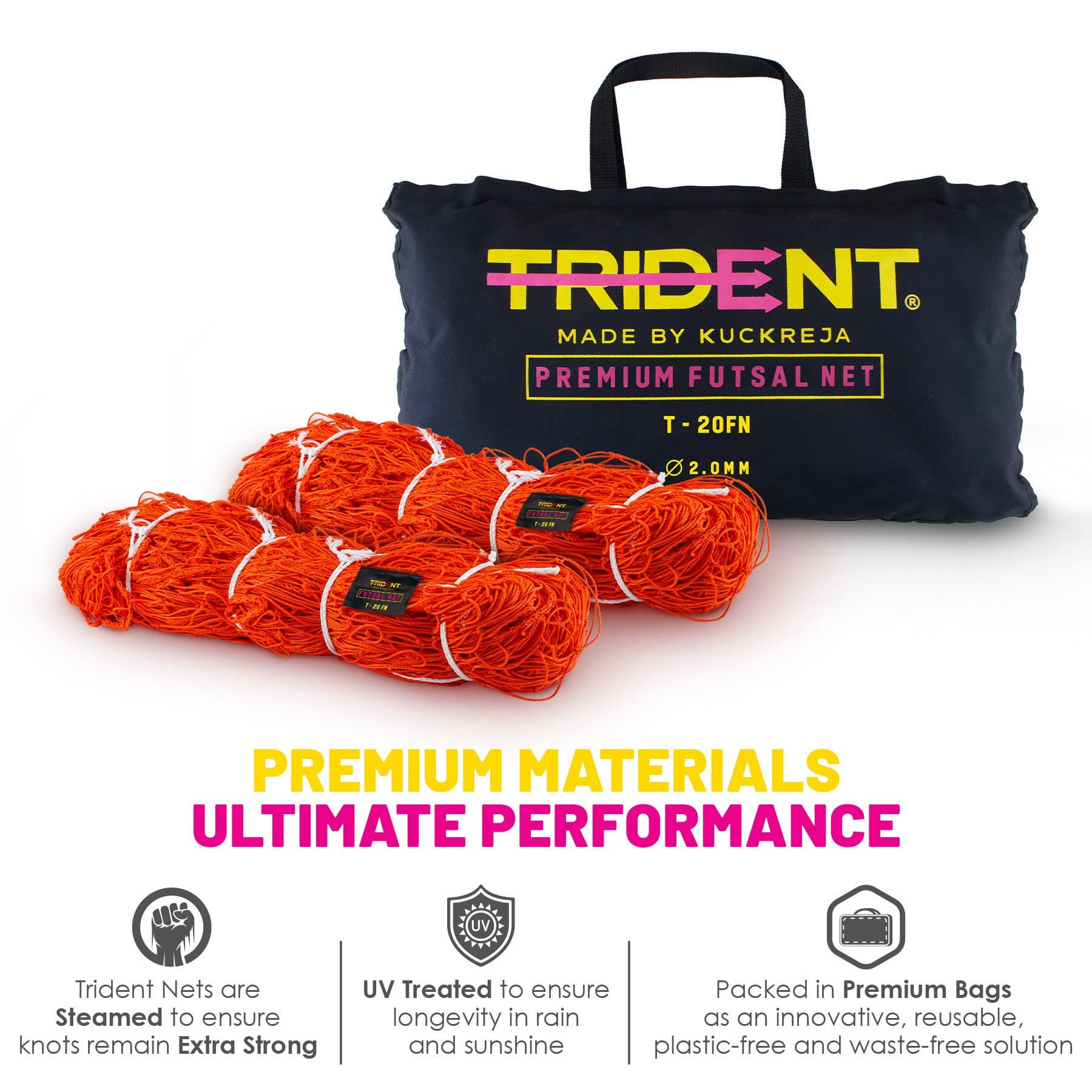 Trident T-20FN Futsal Net (Orange) - Image 4