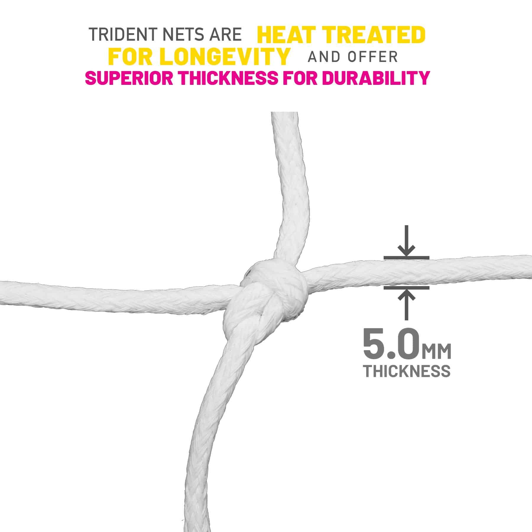 Trident T-50 Braided Football Net (White) - Image 2